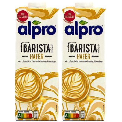 2 x 1L Barista Foamable Oat Long Life Milk Compatible with Alpro Plant Based Drink, Vegan & Dairy Free | (2 Pack)