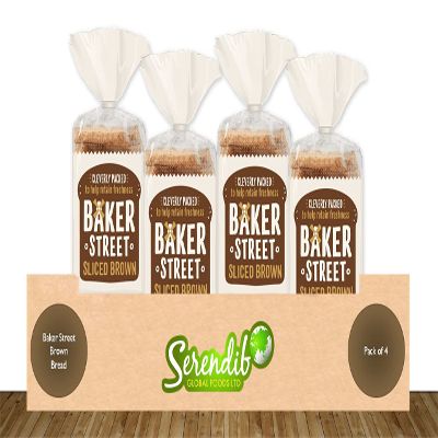 Baker Street Brown Bread | Pack of 4 | 600g each | Cleverly Packed for Long Life Freshness | Pre-Sliced