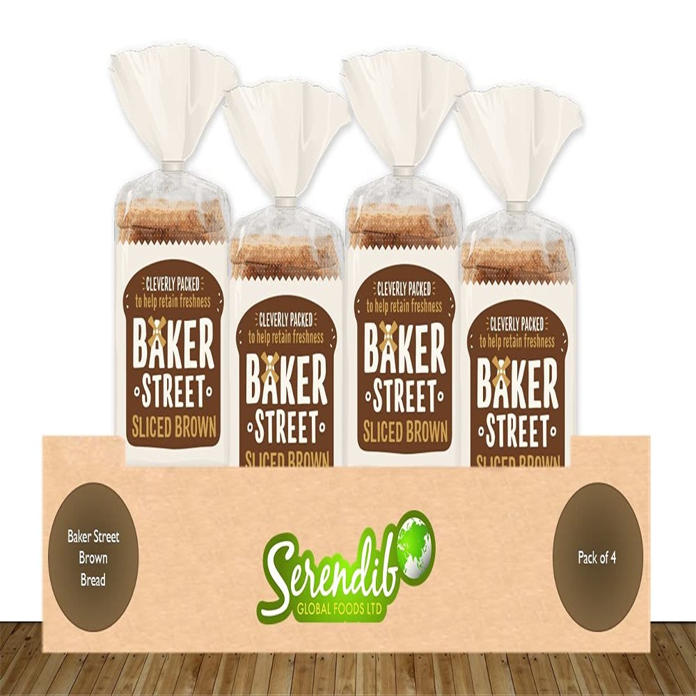 Baker Street Brown Bread | Pack of 4 | 600g each | Cleverly Packed for Long Life Freshness | Pre-Sliced