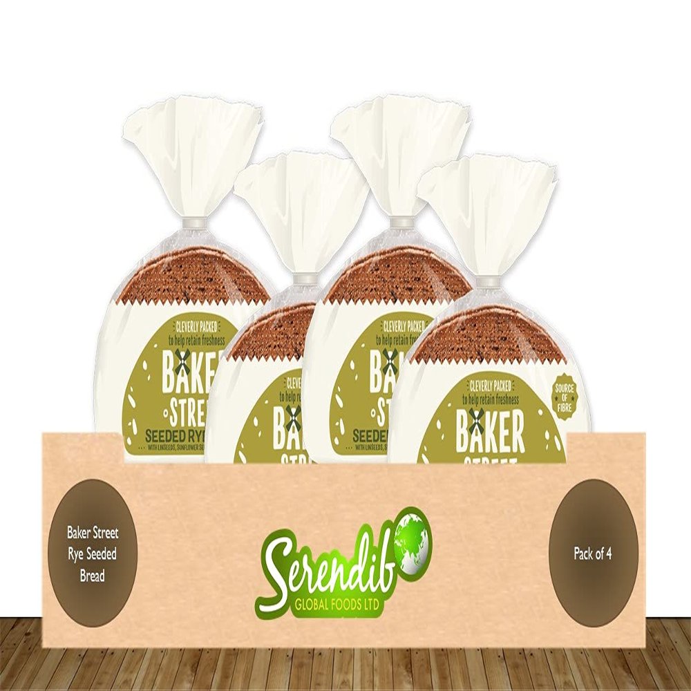 Baker Street Rye Seeded Bread | Pack of 4 | 500g each | Cleverly Packed for Long Life Freshness | Pre-Sliced
