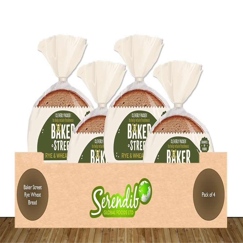 Baker Street Rye Wheat Bread | Pack of 4 | 500g each | Cleverly Packed for Long Life Freshness | Pre-Sliced