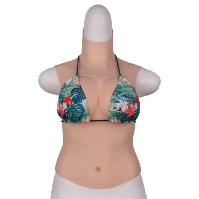 JuZi Store Realistic Breast Forms, Half Length Silicone Fake Boobs Enhancers Female Breast For Halloween Christmas Mastectomy And Prosthesis Costume For Weddings (Color : Brown Skin, Size : C~1650g)