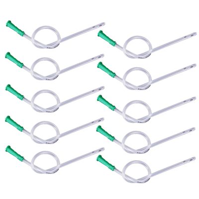 10-Pack Enema Nozzle Tips,11.8" Long, 16FR (5.30mm), Home Enema Colonic Irrigation Kit, Enema Supplies Colon Tube, Flexible Comfort Enema Head, Colon Nozzle for Constipation Enema Colon Green