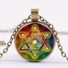 Necklace Flower of Life Chakra Pendant Necklace Magic Six Pointed Star Necklace-Style 4 view 2