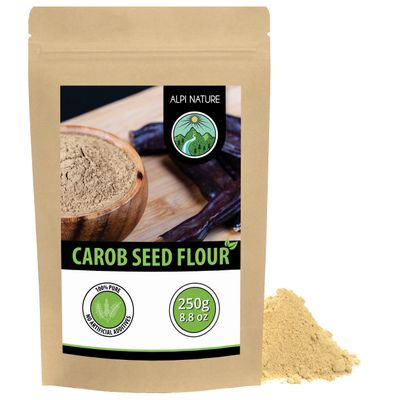 Alpi Nature Carob Powder 250g 8.8 oz, Carob Kernel Flour, Seed Powder as Substitute for Starch