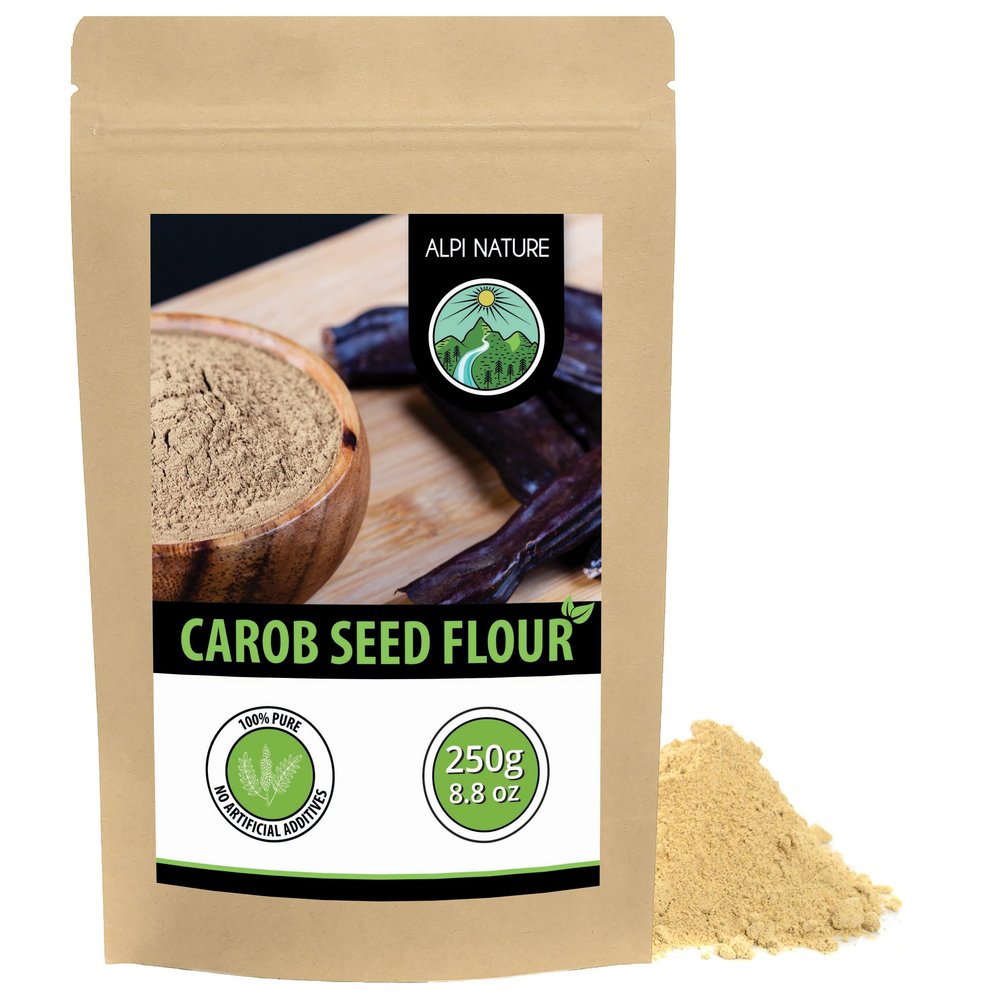Alpi Nature Carob Powder 250g 8.8 oz, Carob Kernel Flour, Seed Powder as Substitute for Starch