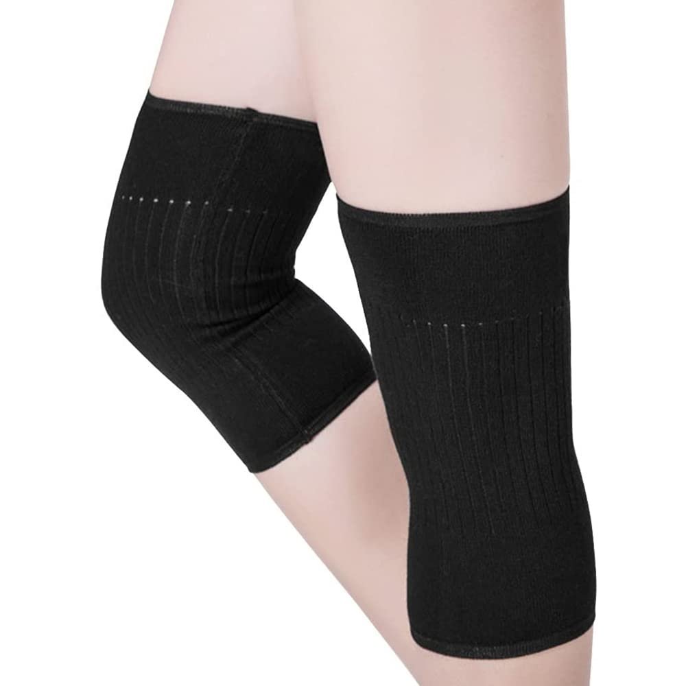 1 Pair Unisex Winter Cashmere Knee Warmer Stretchy Knit Knee Brace Arthritis Knee Wrap Pad Support Band Cold Knee Sleeve for Women Men Yoga Dancing & Other Sports, Arthritis Knee Joint Pain Relief