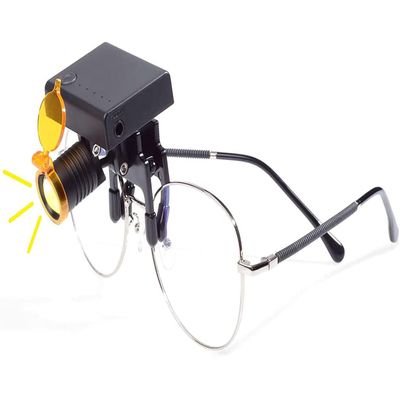 3W LED Headlamp Wireless Headlight for Medical Binocular Loupes Glasses with Optical Filter Clip-on Type Suitable for Dental Or Shell Surgery