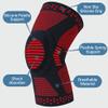 360 RELIEF - Compression Knee Brace with Gel Pads and Side Knee Stabilizers, Joint Support, Comfort, Active Recovery, Running, Workout Protection - Large, Red + Laundry Bag view 2