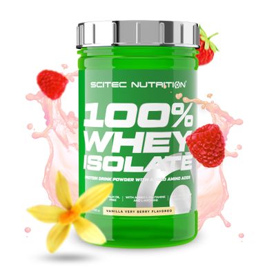 Scitec Nutrition 100% Whey Isolate  Pure Protein Power with BCAAs  Glutamine & Arginine  Sugar & Gluten Free Formula, 700 g, Vanilla-Very Berry