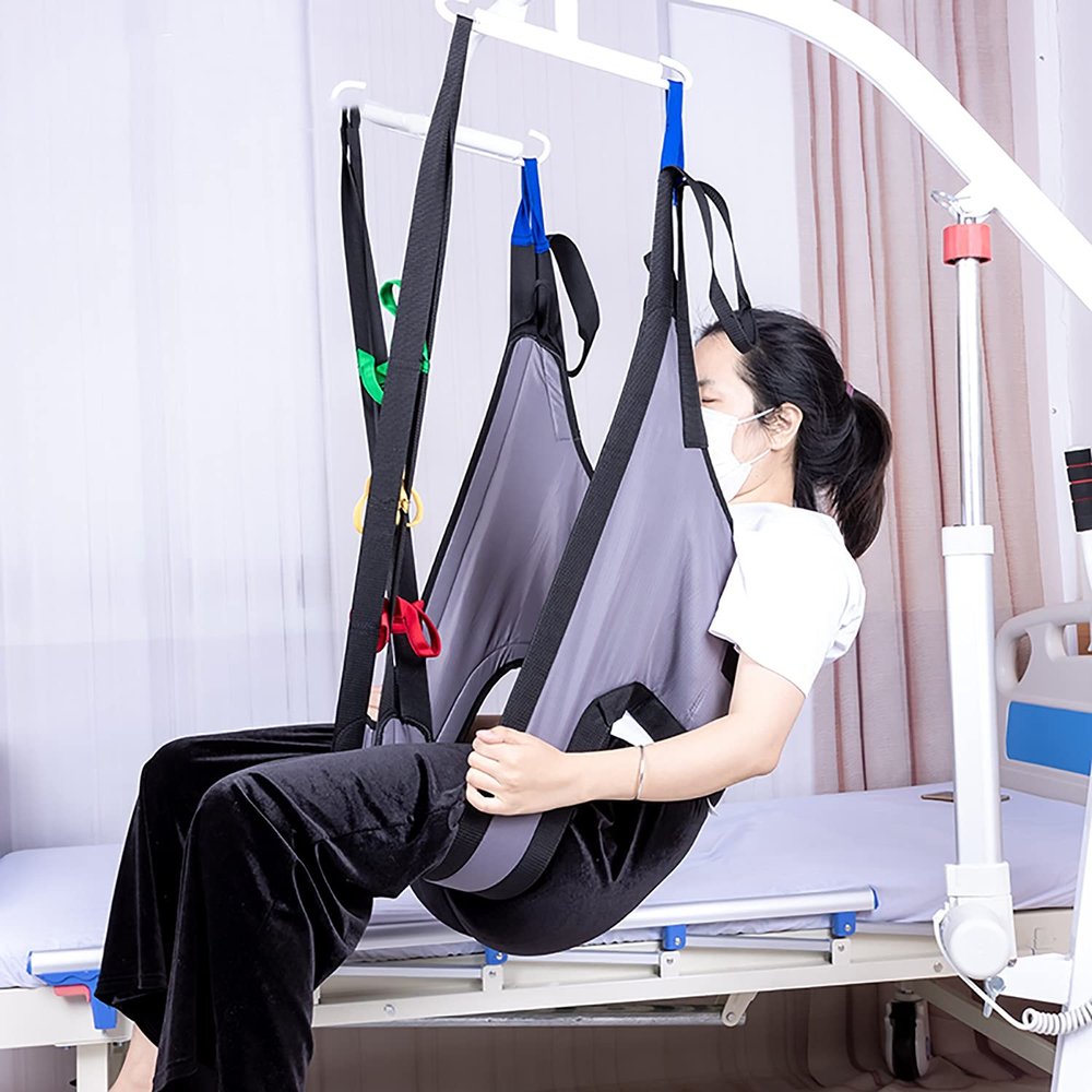 Winter Patient Lift Sling, Medical Transfer Belt for Patients Shower Bath, Patient Hoist Lift Dress Toileting Access Premium Padded Sling (Color : Gray)
