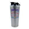 Getagift 500ml Aluminium Shaker Bottle for Supplement Shakes - Easy Clean, Durable Cup Personalised Sisters Are Like Stars ANY NAME, Birthday, for Her. (Silver) view 1