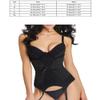 Women's Bodysuits Pantyhose Garters Bodysuit Sexy Lingerie V Neck Exotic Costumes-Black_M view 4