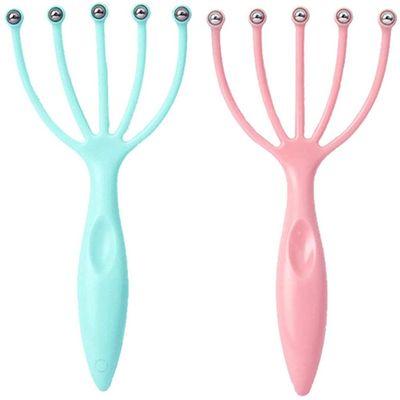 2PCS Scalp Massager,Handheld Claw Head Massager for Deep Relaxation & Stress Reduction in The Office Home SPA(Blue+Pink)