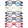 Eyekepper 5 Pack Retro Key Hole Oval Round Spring-Hinges Computer Reading Glasses +3.00 view 3