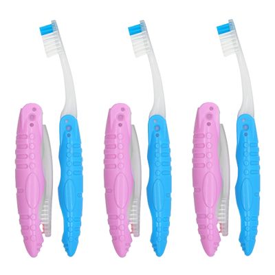 Kids Toothbrushes 6PCs, Manual Brushes for Kids 18.5cm, Folding Toothbrushes, Childrens Toothbrushes for Travel, Little Teeth Toothbrush 3+ Years