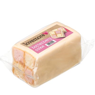 Lovemore Gluten Free Battenberg, 400g. Pack of 6