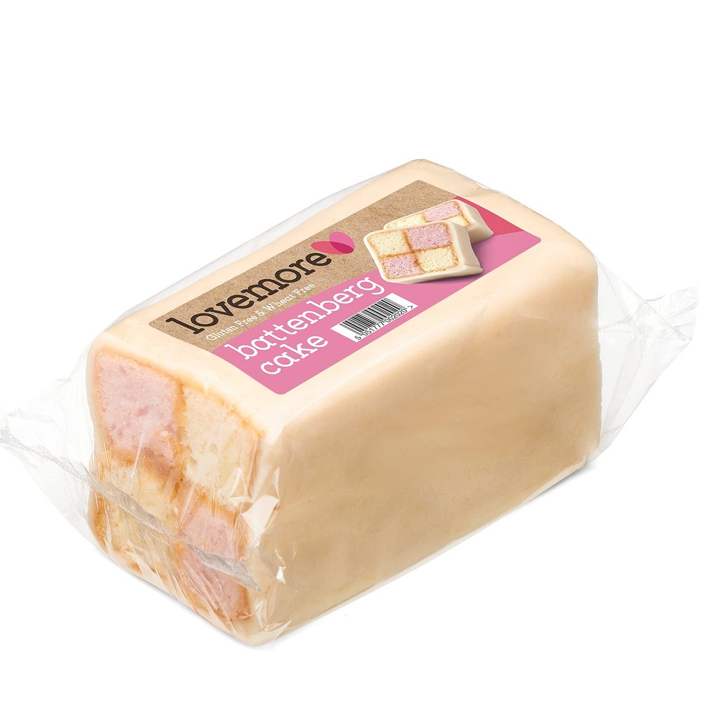 Lovemore Gluten Free Battenberg, 400g. Pack of 6