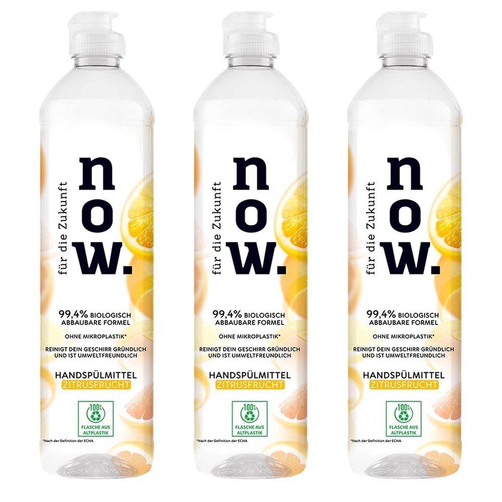 3 x for the future NOW washing up liquid citrus fruit each 550 ml without microplastic vegan