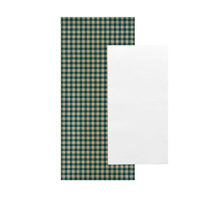 300 units - White Napkins Enf. 'Airlaid' 40X32 Cm 'Just In Time Closed' 40 + 10Pe G/M2 11X25 Cm Blue Vichy Kraft Verjurado