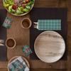 300 units - White Napkins Enf. 'Airlaid' 40X32 Cm 'Just In Time Closed' 40 + 10Pe G/M2 11X25 Cm Blue Vichy Kraft Verjurado view 2