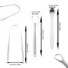 6 pcs Tongue Scraper, BOSOIRSOU Stainless Steel Tongue Cleaners Portable Tongue Brushes Breath Fresher Tool for Adults Kids Oral Care view 2