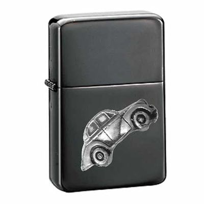 Morris Minor Series 2 Split Screen Face Lift ref164 Pewter effect design on a flip top petrol lighter windproof BLACK refillable