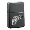 Morris Minor Series 2 Split Screen Face Lift ref164 Pewter effect design on a flip top petrol lighter windproof BLACK refillable view 1
