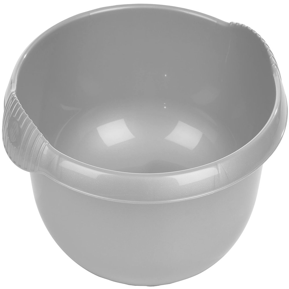 32cm Soft Grey Upcycled High Grade Plastic Round Bowl Kitchen Sink,Basin Mixing, Washing Up Bowl Tidy Organizer (15)