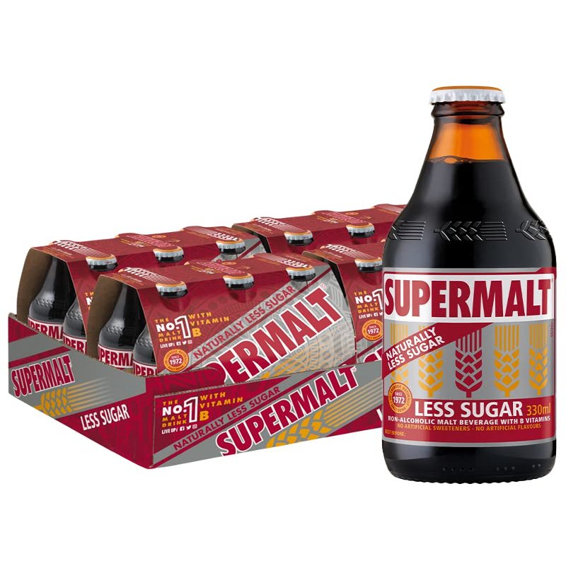 Supermalt Less Sugar 33cl Bottle (24 x 330ml)