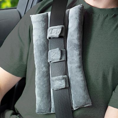 MOYOAMA Post Heart Surgery Seatbelt Pillow to Protect Sensitive Areas, Mastectomy Pillow for Seatbelt Pressure Relief, No Irritation Port Pillows for Patients, Gifts for Mastectomy Patients, Grey