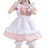 Aurueda Anime Cosplay French Maid Dress With Apron, Headgear, Leg Ring & Sleeve Ring view 1