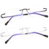 2PCS Rimless Clear Bifocal Reading Glasses Blue Light Blocking Readers for Men Women Unisex Eyewear Far Near Dual-Use Lightweight Magnifying Anti Glare UV Digital Reduce Eyestrain Fashion Eyeglasses view 1