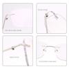 2PCS Rimless Clear Bifocal Reading Glasses Blue Light Blocking Readers for Men Women Unisex Eyewear Far Near Dual-Use Lightweight Magnifying Anti Glare UV Digital Reduce Eyestrain Fashion Eyeglasses view 3