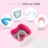 Annhua Denture Box Plastic Retainer Case with Draining Basket, Large Denture Bath for Soaking and Cleaning Dentures, Portable Retainer Box for Outdoor and Travelling - Pink view 2