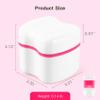 Annhua Denture Box Plastic Retainer Case with Draining Basket, Large Denture Bath for Soaking and Cleaning Dentures, Portable Retainer Box for Outdoor and Travelling - Pink view 4