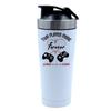 Getagift 500ml Aluminium Shaker Bottle for Supplement Shakes - Easy Clean, Durable Cup Personalised Any Name Heart Controller Forever Two-Player Valentine Mode. (White) view 1