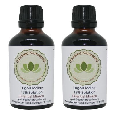 Lugols Iodine Solution 15% - Twin Pack - 50ml x 2 with Dripper/Dropper Top
