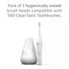 TAO Clean Umma Diamond Sonic Toothbrush Whitening Replacement Heads, (2-Pack), Replacement Heads for The TAO Clean Electric Toothbrush and Docking Station, White view 2