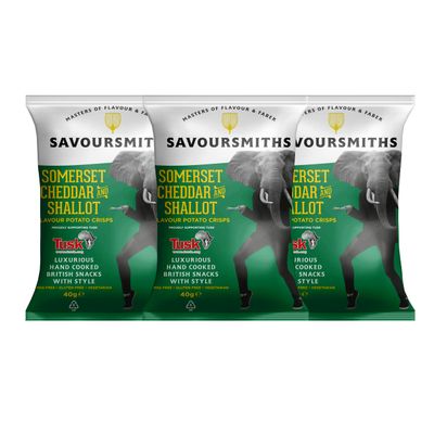 Savoursmiths Somerset Cheddar And Shallot Luxury English Potato Crisps 150g x 3