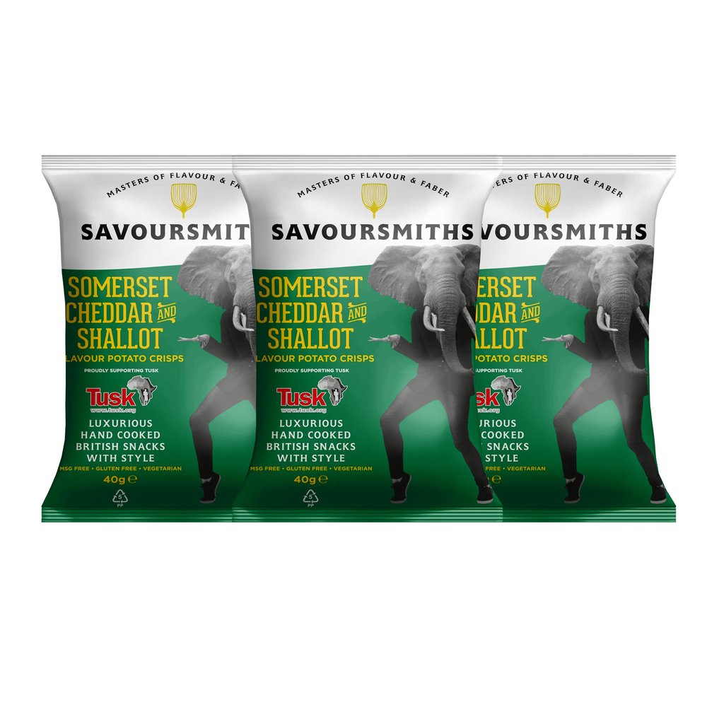 Savoursmiths Somerset Cheddar And Shallot Luxury English Potato Crisps 150g x 3