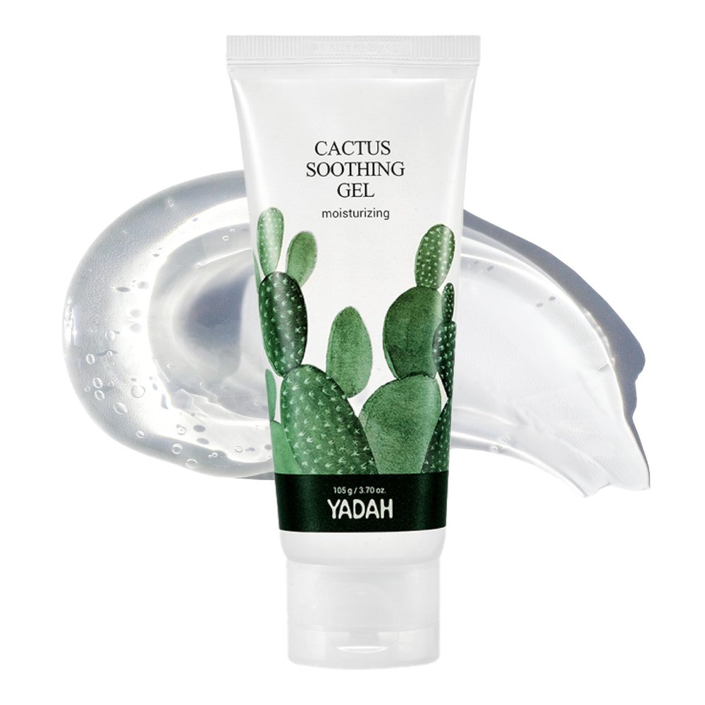 Yadah Cactus Soothing Gel 3.7 Fluid Ounce, Vegan Soothing Cooling Moisturizing Skin Hair Care, Shaving Gel for Men, 95 Percent of Cactus Extract