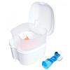 Denture Soaking Box Orthodontic Retainer Bath Case with Strainer Basket, False Teeth Container Dental Denture Bath Box Case Cup for Travel Cleaning - White view 1