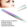 Nail Art Tweezers - Professional Straight Tweezers Stainless Steel Pointed Eyelash Extension Tweezers Colorful False Eyelash Grafting Tweezers Manicure Tools for Eyebrows Nail Art view 2