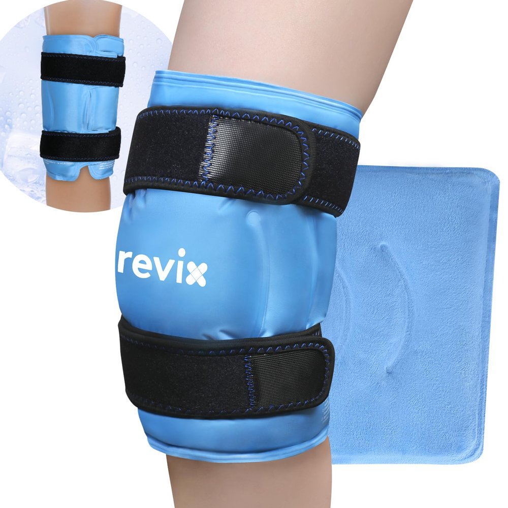 REVIX XL Knee Ice Pack Wrap Around Entire Knee After Surgery, Reusable Gel Cold Pack for Knee Pain Relief, Injuries, Swelling, Bruises, and Replacement Surgery
