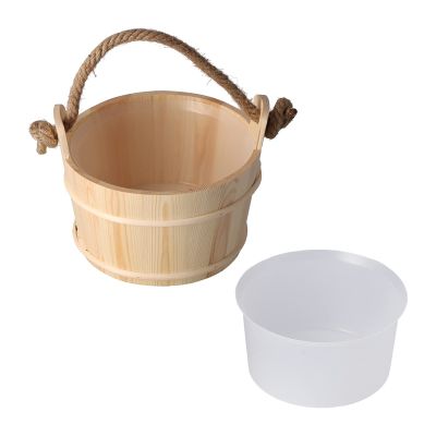 Alvinlite Sauna Bucket Steam Room Bucket Bath Wooden Bucket for Sauna SPA Shower Supplies