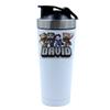 500ml Aluminium Shaker Bottle for Supplement Shakes - Easy Clean, Durable Cup Personalised ANY NAME Cool Pixel Art funny Video Gamer, Gaming Enthusiast. (White) view 1