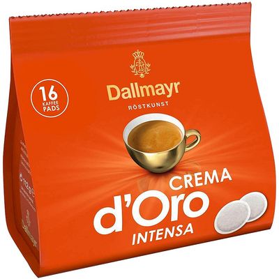 Dallmayr Crema d'Oro Intensa Coffee Pads - 5 Packs x 16 Pods - Germany