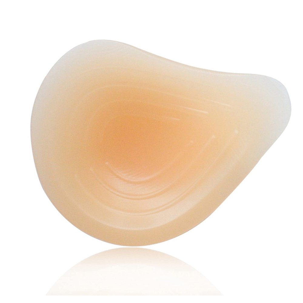 DFGGE One Piece Self-Adhesive Silicone Breast Forms Artificial Boob Prosthetic for Mastectomy Prosthesis Bra Enhancer Inserts Concave Bra Pads,Left Side Only,CupD :400g