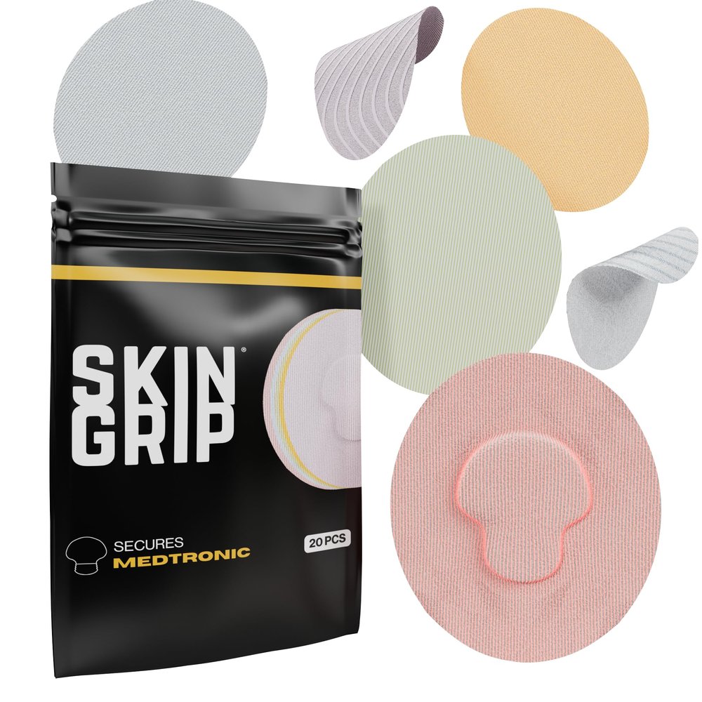 Skin Grip CGM Patches for Medtronic Guardian (20-Pack), Waterproof & Sweatproof for 10-14 Days, Pre-Cut Adhesive Tape, Continuous Glucose Monitor Protection (Pastel Pack)